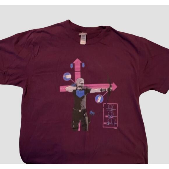Marvel HAWKEYE American Apparel Graphic T-Shirt Dark Purple Men's/Unisex Medium - Picture 1 of 8